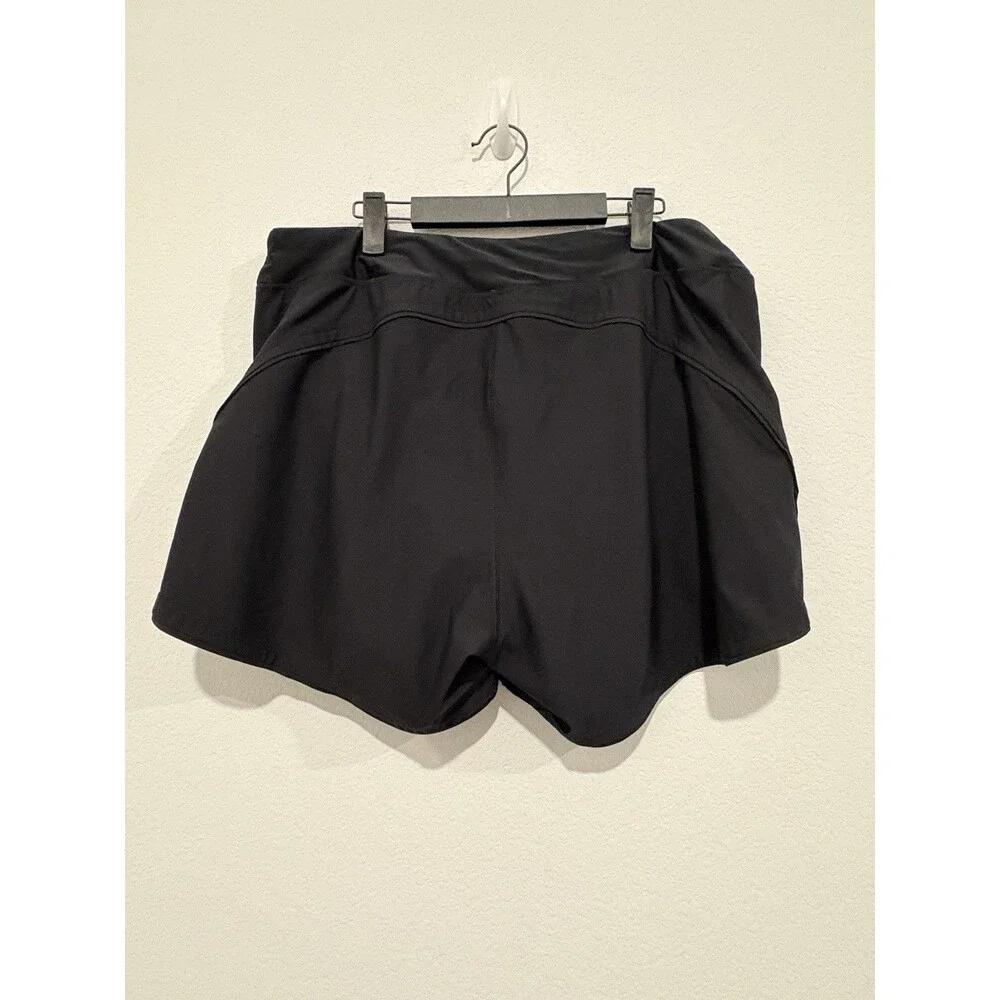 Land’s End Women’s Black Running Athletic Workout Shorts Size L